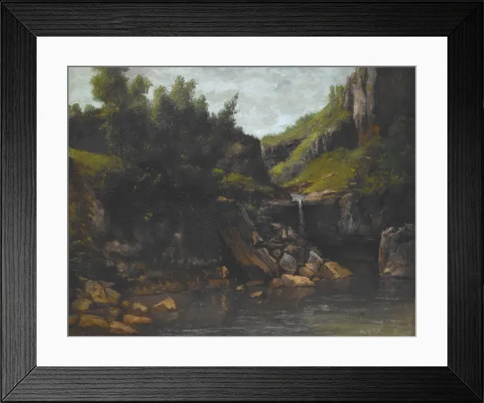 Framed Print : Cascade in a Rocky Landscape, about 1872-1874. Creator: Gustave Courbet Framed Print : Cascade in a Rocky Landscape, about 1872-1874. Creator: Gustave Courbet