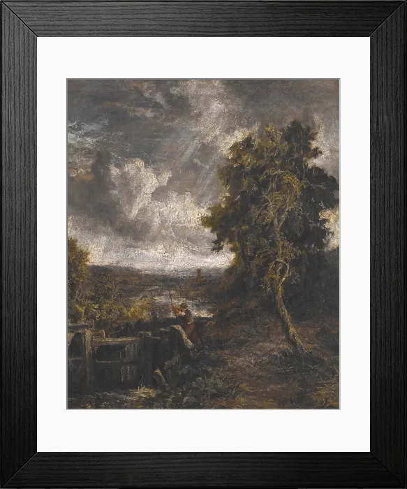 Framed Print : East Bergholt - Lock on Stour, unknown date, c1809. Creator: John Constable Framed Print : East Bergholt - Lock on Stour, unknown date, c1809. Creator: John Constable