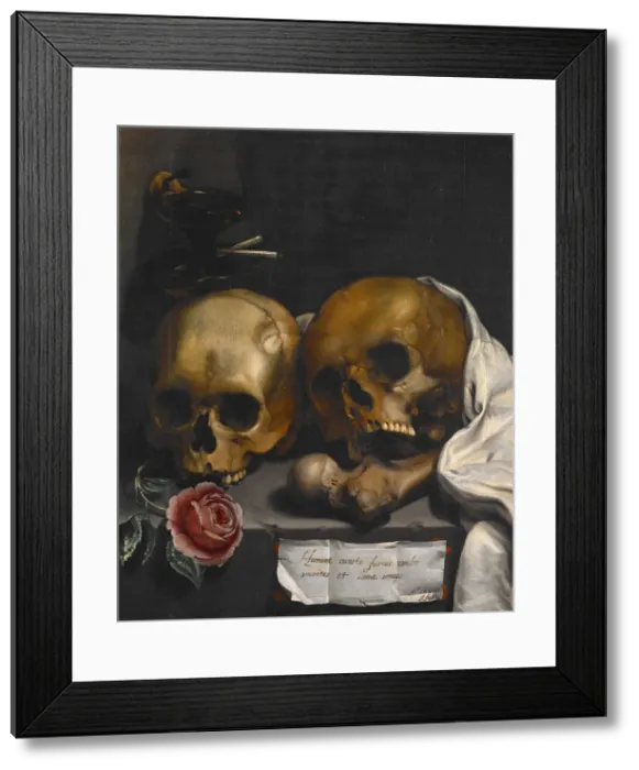 Framed Print : Vanitas Still Life, 1629. Creator: J Falk