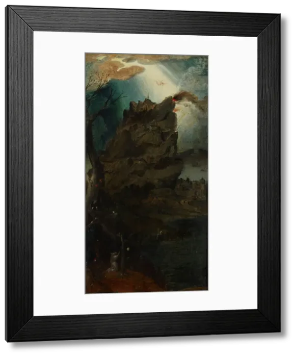 Framed Print : Landscape with Hermit, c1500-1520. Creator: Jan de Cock Framed Print : Landscape with Hermit, c1500-1520. Creator: Jan de Cock