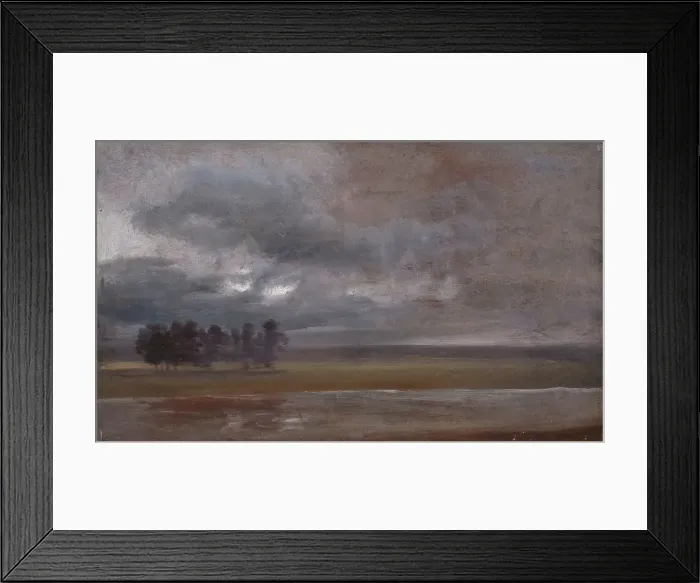 Framed Print : The Elbe in Rain, c1810-1850. Creator: Johan Christian Dahl Framed Print : The Elbe in Rain, c1810-1850. Creator: Johan Christian Dahl