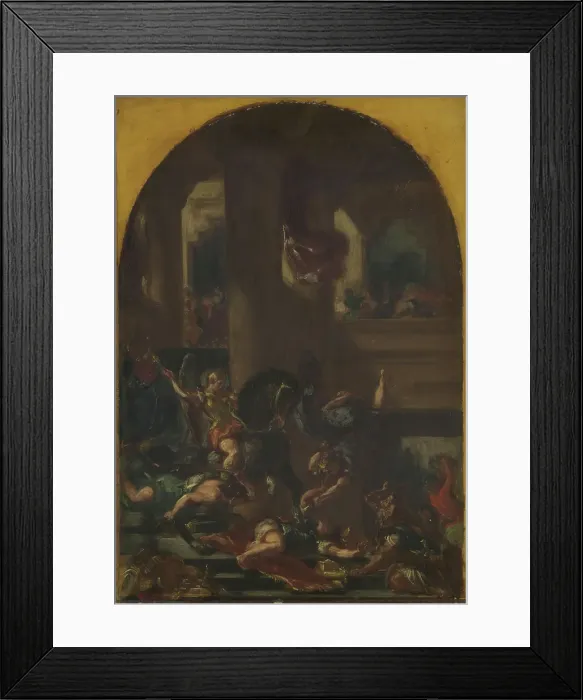 Framed Print : Heliodorus Driven from the Temple, 1850s. Creator: Eugene Delacroix Framed Print : Heliodorus Driven from the Temple, 1850s. Creator: Eugene Delacroix