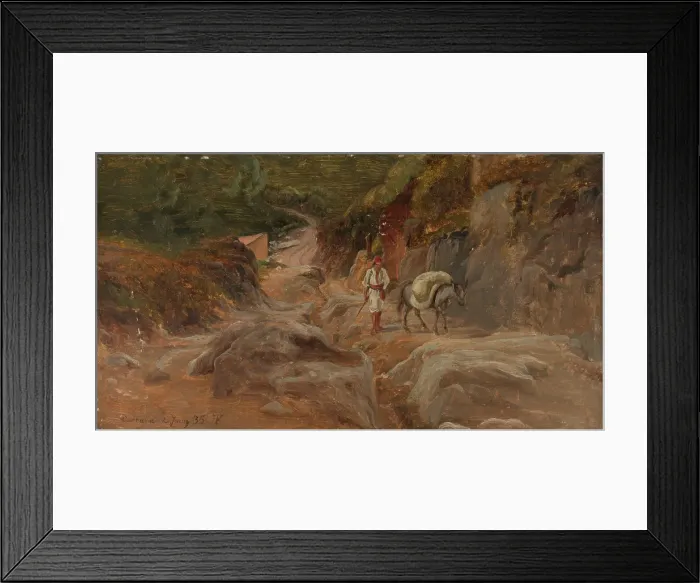 Framed Print : Road in Carrara, 1835. Creator: Thomas Fearnley Framed Print : Road in Carrara, 1835. Creator: Thomas Fearnley