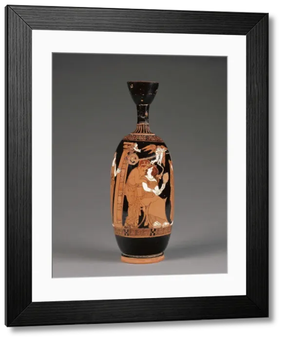 Framed Print : Attic Red-Figure Lekythos, 420-400 BC. Creators: Painter of the Frankfort Acorn, Phintias Framed Print : Attic Red-Figure Lekythos, 420-400 BC. Creators: Painter of the Frankfort Acorn, Phintias