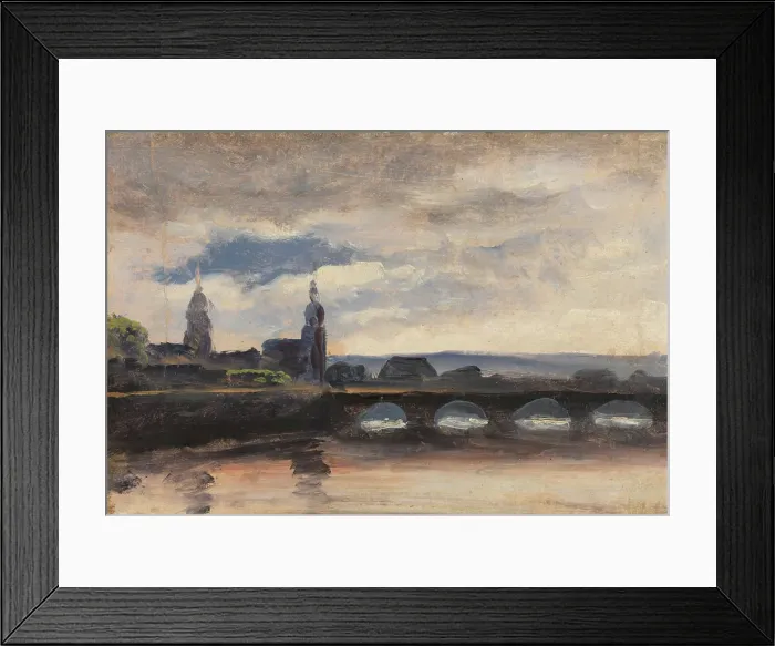 Framed Print : The Augustusbrucke in Dresden, 1829 or 1830. Creator: Thomas Fearnley Framed Print : The Augustusbrucke in Dresden, 1829 or 1830. Creator: Thomas Fearnley