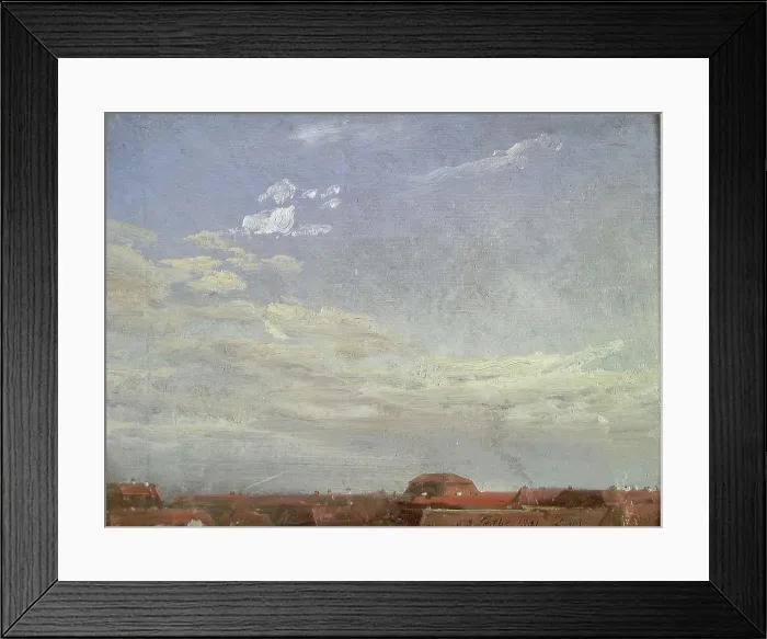 Framed Print : Cloud Study over Red Roofs in Neustadt, 1831. Creator: Johan Christian Dahl Framed Print : Cloud Study over Red Roofs in Neustadt, 1831. Creator: Johan Christian Dahl