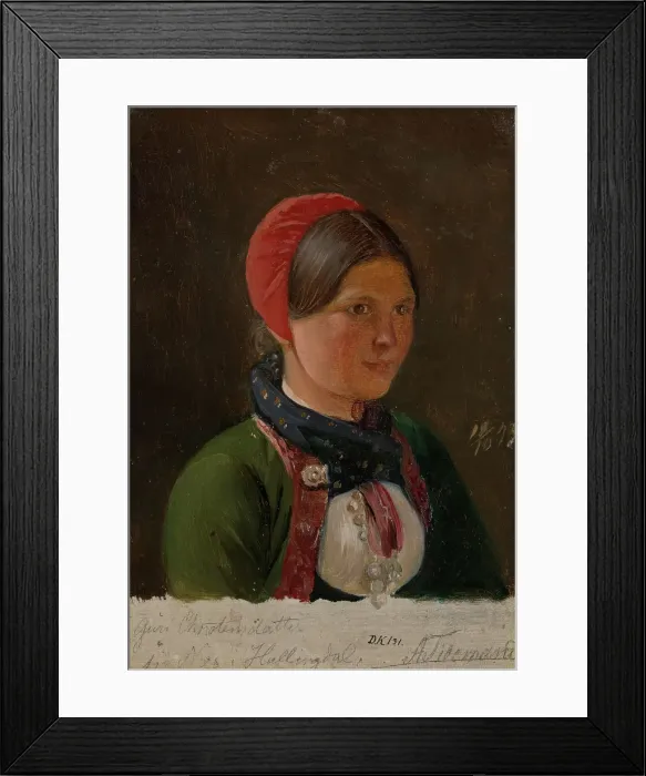 Framed Print : Girl from Hallingdal, 1843. Creator: Adolph Tidemand Framed Print : Girl from Hallingdal, 1843. Creator: Adolph Tidemand