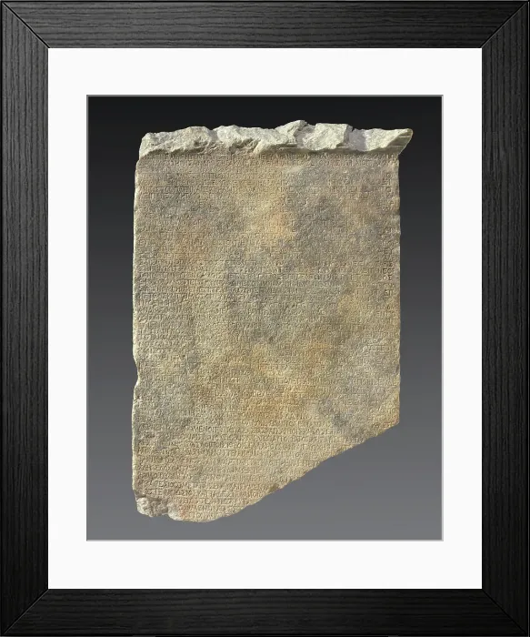 Framed Print : Stele with Inscription, late 1st century BC. Creator: Unknown Framed Print : Stele with Inscription, late 1st century BC. Creator: Unknown