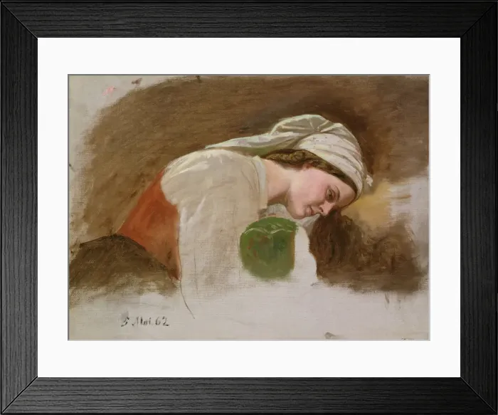 Framed Print : Study for After the Fight, 1862. Creator: Adolph Tidemand Framed Print : Study for After the Fight, 1862. Creator: Adolph Tidemand