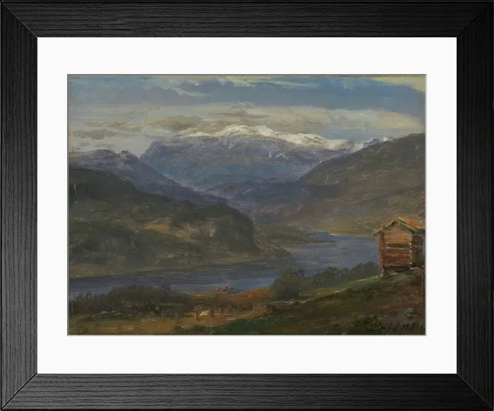 Framed Print : View of Hjelle in Valdres, 1850. Creator: Johan Christian Dahl Framed Print : View of Hjelle in Valdres, 1850. Creator: Johan Christian Dahl