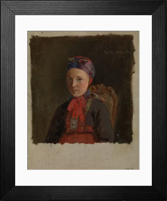 Framed Print : Portrait of Ingeborg Anderdatter Gulsvig, probably 1849. Creator: Adolph Tidemand Framed Print : Portrait of Ingeborg Anderdatter Gulsvig, probably 1849. Creator: Adolph Tidemand
