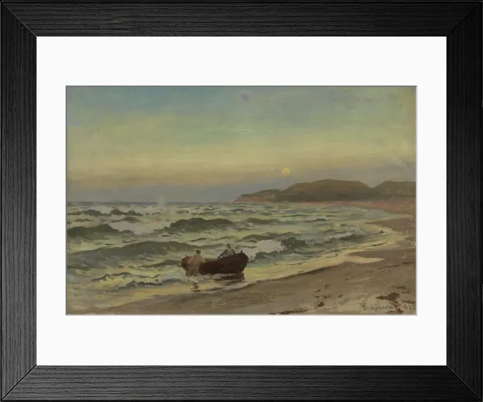 Framed Print : Storm at Rugen, 1882. Creator: Hans Gude Framed Print : Storm at Rugen, 1882. Creator: Hans Gude