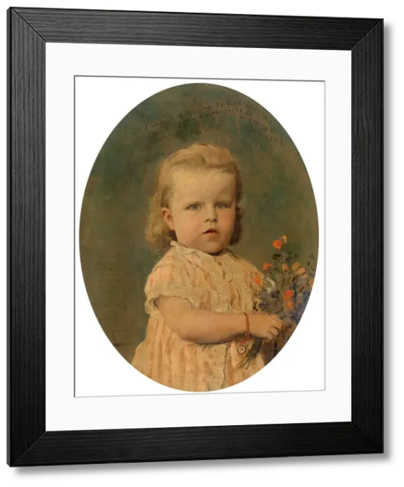 Framed Print : Carolina Amalia LeDelier, daughter of Valentine De Give- leDelier, 1882. Creator: Jan Van Beers Framed Print : Carolina Amalia LeDelier, daughter of Valentine De Give- leDelier, 1882. Creator: Jan Van Beers