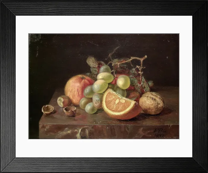 Framed Print : Still Life with Fruits, 1847. Creator: Frants Diderik Boe Framed Print : Still Life with Fruits, 1847. Creator: Frants Diderik Boe