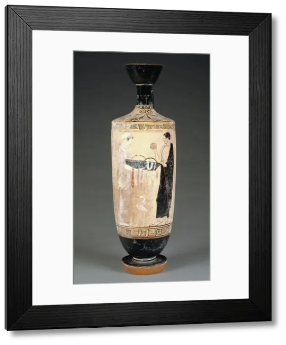 Framed Print : White-Ground Lekythos, 470-460 BC. Creator: Timokrates Painter Framed Print : White-Ground Lekythos, 470-460 BC. Creator: Timokrates Painter