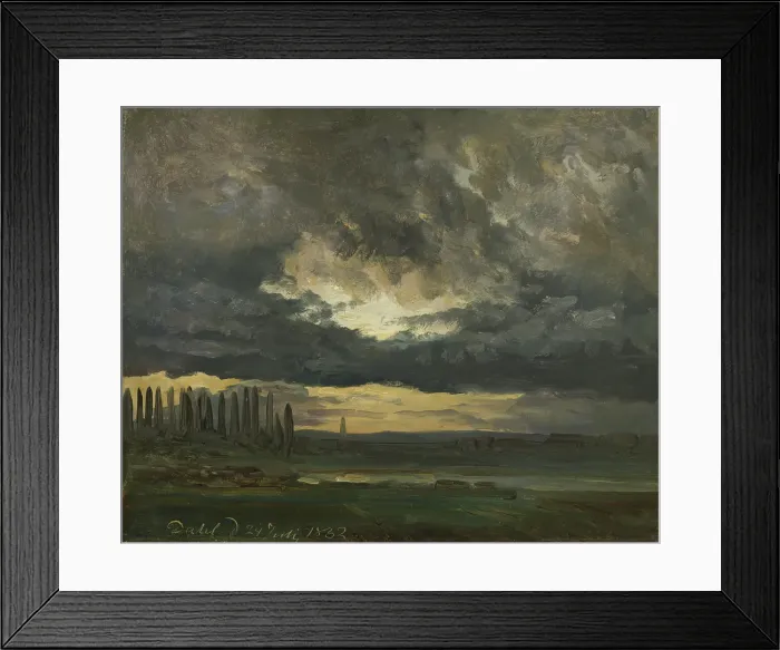 Framed Print : Cloud Study over the Elbe with Poplars, 1832. Creator: Johan Christian Dahl Framed Print : Cloud Study over the Elbe with Poplars, 1832. Creator: Johan Christian Dahl