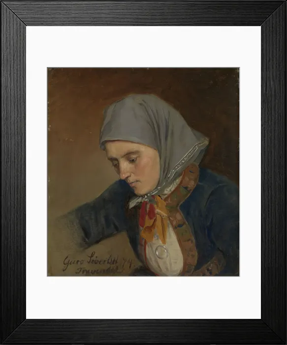 Framed Print : Portrait of Guro Sivertsdatter Travendal, 1874. Creator: Adolph Tidemand Framed Print : Portrait of Guro Sivertsdatter Travendal, 1874. Creator: Adolph Tidemand