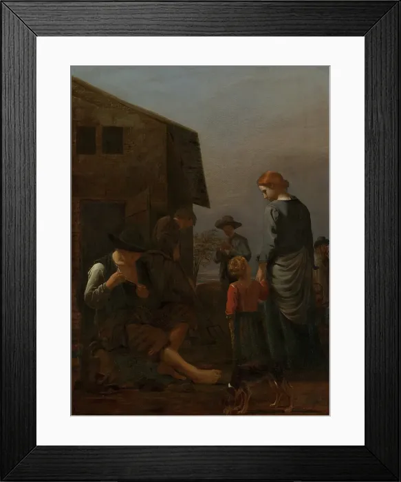 Framed Print : Peasant Family, with a Man Removing Fleas from Himself. Creator: Michiel Sweerts Framed Print : Peasant Family, with a Man Removing Fleas from Himself. Creator: Michiel Sweerts
