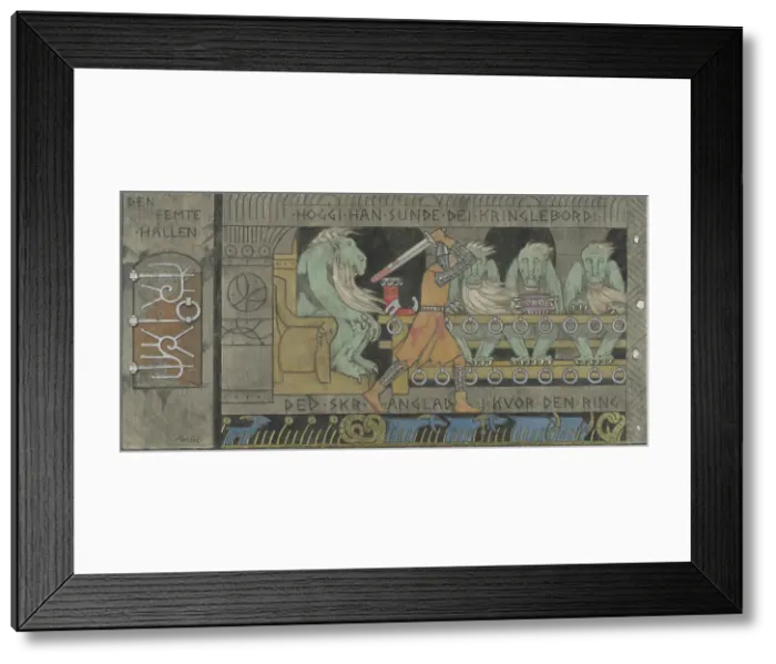 Framed Print : The fifth Hall, 1902-1904. Creator: Gerhard Munthe