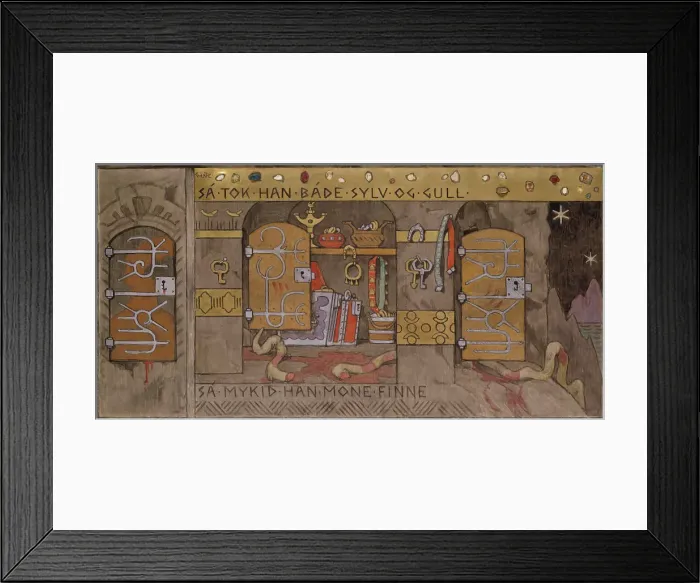 Framed Print : Asmund bringing Home Silver and Gold, 1902-1904. Creator: Gerhard Munthe Framed Print : Asmund bringing Home Silver and Gold, 1902-1904. Creator: Gerhard Munthe