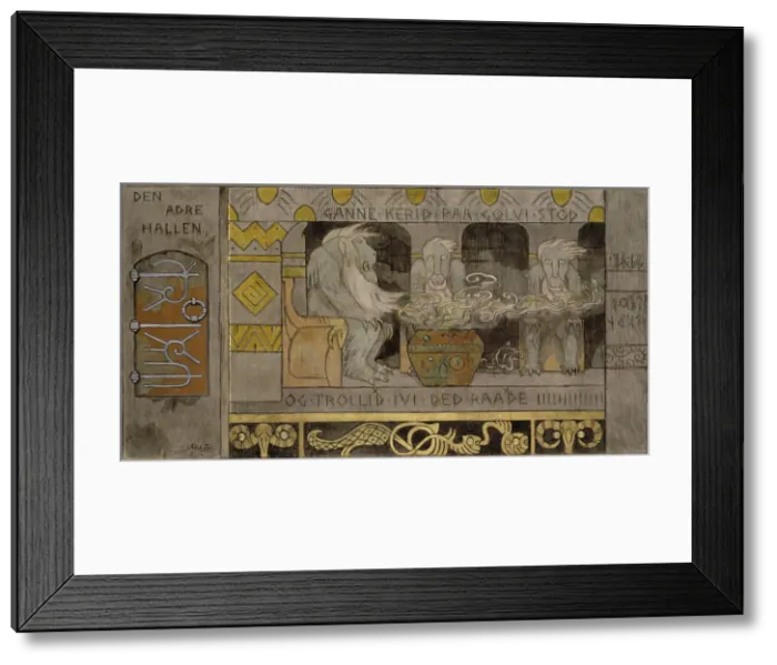 Framed Print : The second Hall, 1902-1904. Creator: Gerhard Munthe Framed Print : The second Hall, 1902-1904. Creator: Gerhard Munthe