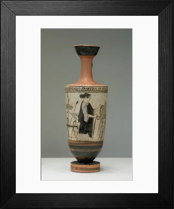 Framed Print : Attic White-Ground Lekythos, about 460 BC. Creator: Unknown Framed Print : Attic White-Ground Lekythos, about 460 BC. Creator: Unknown
