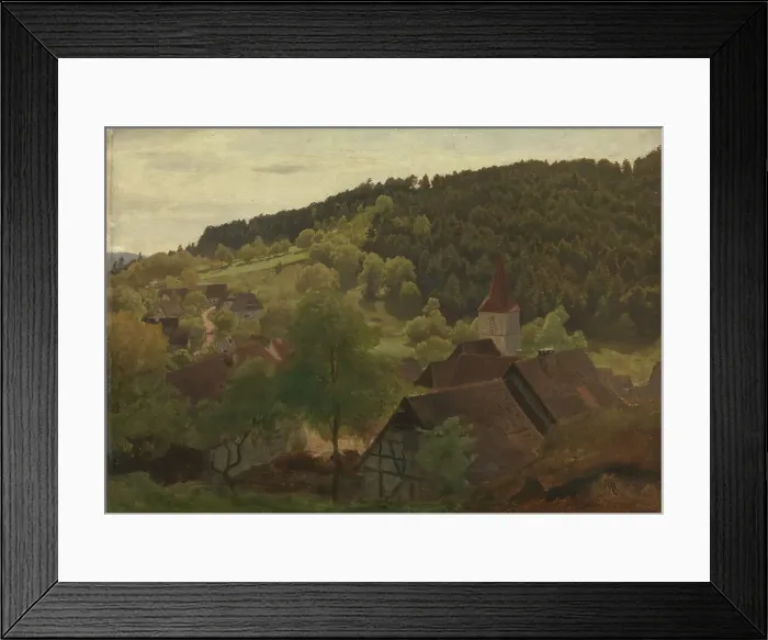Framed Print : Landscape from Ebersteinburg in Baden, 1876. Creator: Hans Gude Framed Print : Landscape from Ebersteinburg in Baden, 1876. Creator: Hans Gude