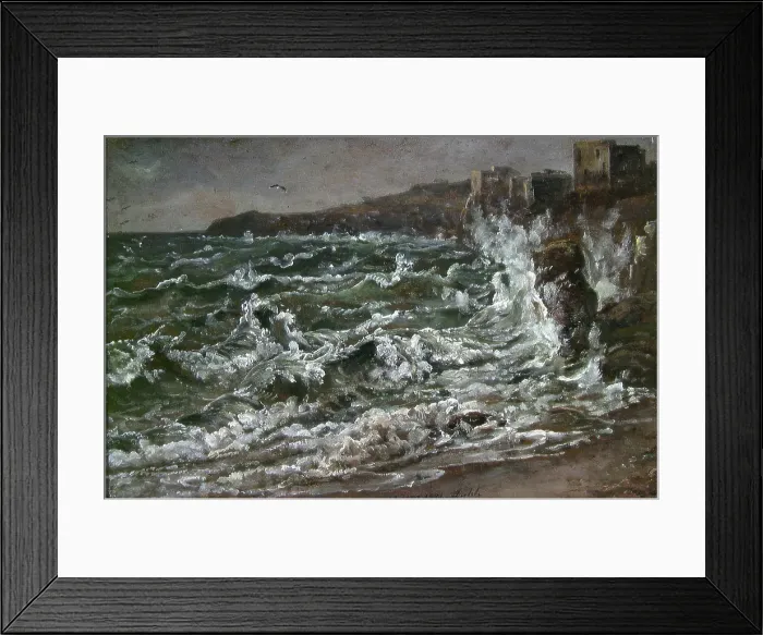 Framed Print : Waves and Breakers in the Bay of Naples, 1821. Creator: Johan Christian Dahl Framed Print : Waves and Breakers in the Bay of Naples, 1821. Creator: Johan Christian Dahl