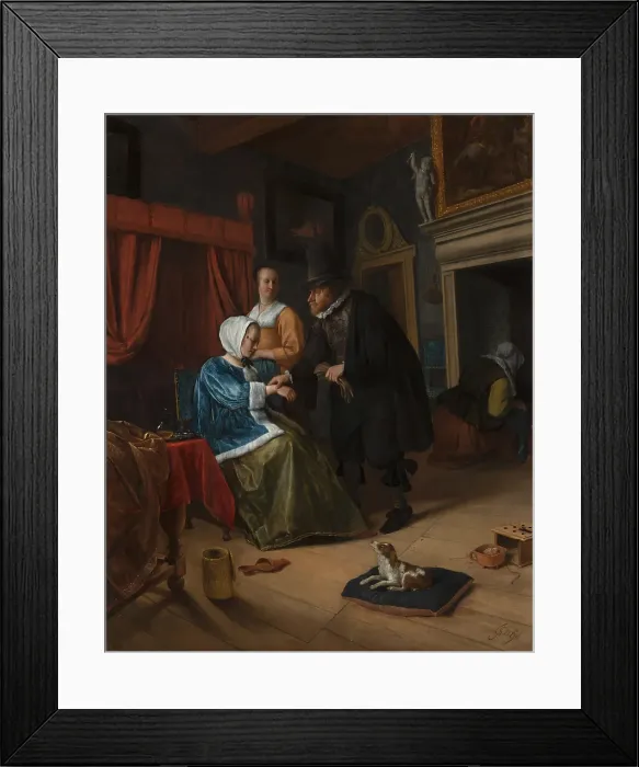 Framed Print : The Sick Girl, c1650-1679. Creator: Jan Steen Framed Print : The Sick Girl, c1650-1679. Creator: Jan Steen