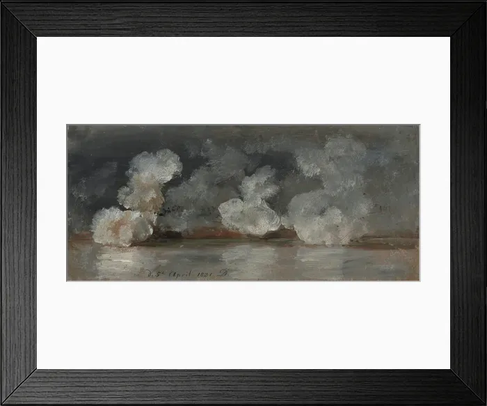 Framed Print : Smoke from Cannon Shots, 1831. Creator: Johan Christian Dahl Framed Print : Smoke from Cannon Shots, 1831. Creator: Johan Christian Dahl