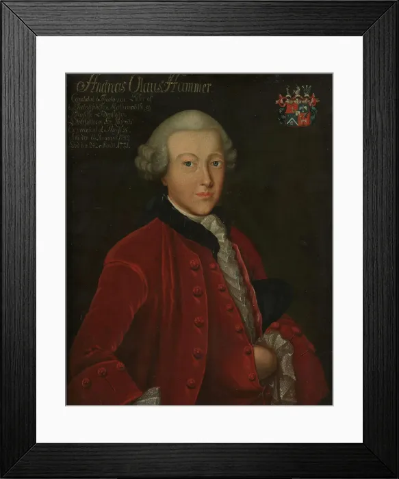 Framed Print : Andreas Olaus Hammer, between 1761 and 1771. Creator: Peder Pedersen Aadnes Framed Print : Andreas Olaus Hammer, between 1761 and 1771. Creator: Peder Pedersen Aadnes