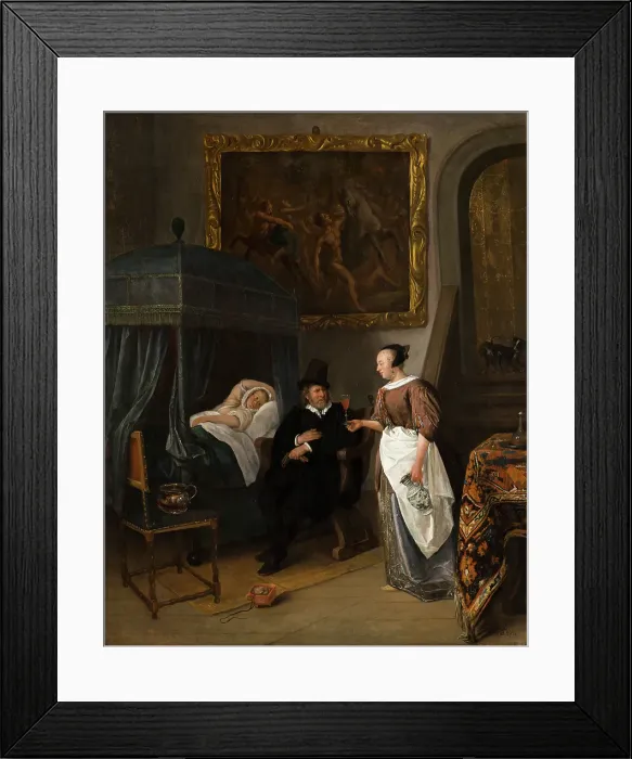 Framed Print : The Doctor's Visit, c1650-1679. Creator: Jan Steen Framed Print : The Doctor's Visit, c1650-1679. Creator: Jan Steen