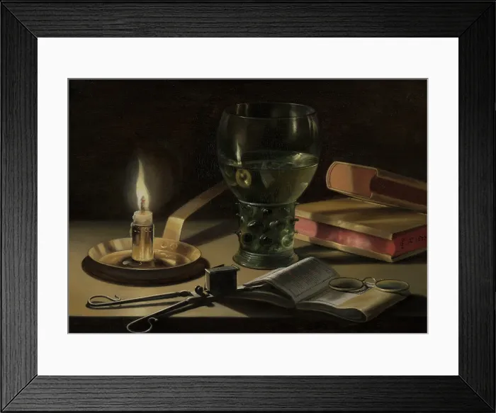Framed Print : Still Life with Lighted Candle, c1620-1660. Creator: Pieter Claesz