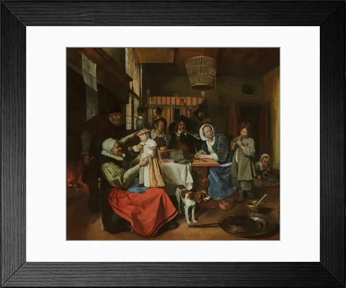 Framed Print : As the Old Sing, so Pipe the Young, c1650-1679. Creator: Jan Steen Framed Print : As the Old Sing, so Pipe the Young, c1650-1679. Creator: Jan Steen