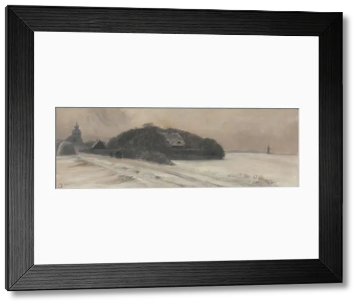 Framed Print : The house was on the outer edge of the city, quite hidden in the summer by the overgrown... 1890. Creator: August Jerndorff Framed Print : The house was on the outer edge of the city, quite hidden in the summer by the overgrown... 1890. Creator: August Jerndorff