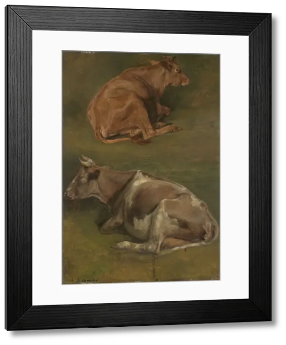 Framed Print : Study of Cows, 1861. Creator: Anders Monsen Askevold Framed Print : Study of Cows, 1861. Creator: Anders Monsen Askevold
