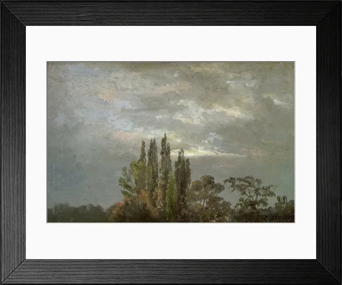 Framed Print : Morning Mist over Poplars, 1822. Creator: Johan Christian Dahl Framed Print : Morning Mist over Poplars, 1822. Creator: Johan Christian Dahl