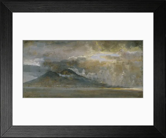 Framed Print : The Bay of Naples with Vesuvius, 1821. Creator: Johan Christian Dahl Framed Print : The Bay of Naples with Vesuvius, 1821. Creator: Johan Christian Dahl
