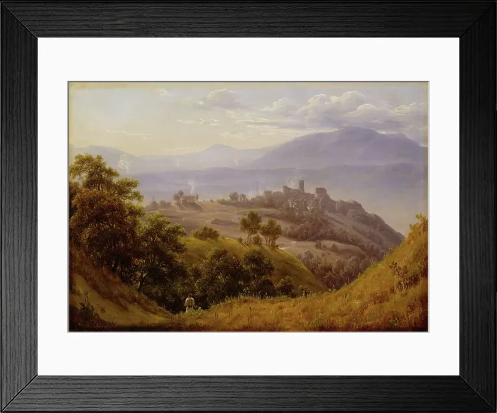 Framed Print : View of Olevano, probably 1834. Creator: Thomas Fearnley Framed Print : View of Olevano, probably 1834. Creator: Thomas Fearnley