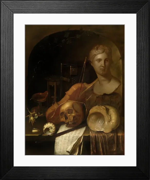 Framed Print : Vanitas, c1670s. Creator: Jan Denens Framed Print : Vanitas, c1670s. Creator: Jan Denens
