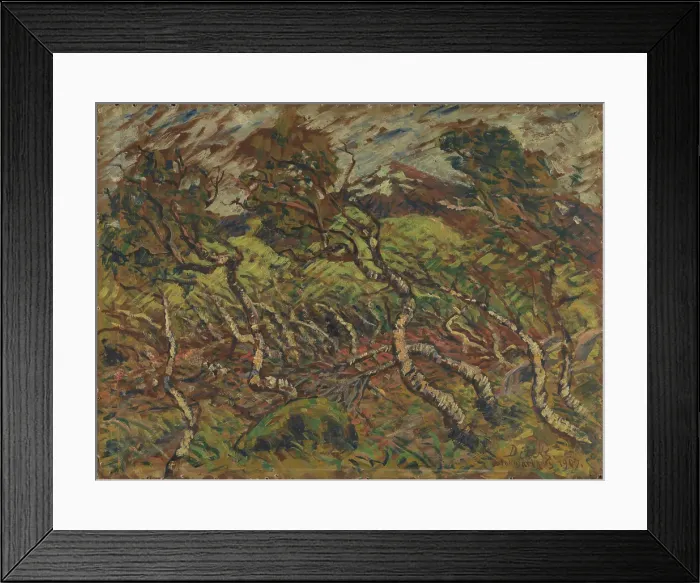 Framed Print : Dwarf Birch in Storm, 1907. Creator: Karl Edvard Diriks Framed Print : Dwarf Birch in Storm, 1907. Creator: Karl Edvard Diriks
