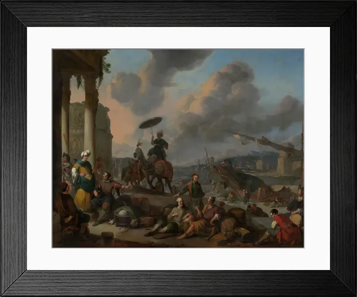 Framed Print : Harbour on the Mediterranean. Creator: Johannes Lingelbach Framed Print : Harbour on the Mediterranean. Creator: Johannes Lingelbach
