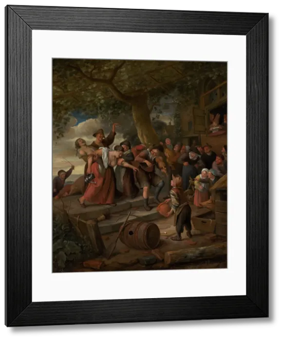 Framed Print : A Pig Belongs in the Sty, c1673-1675. Creator: Jan Steen Framed Print : A Pig Belongs in the Sty, c1673-1675. Creator: Jan Steen