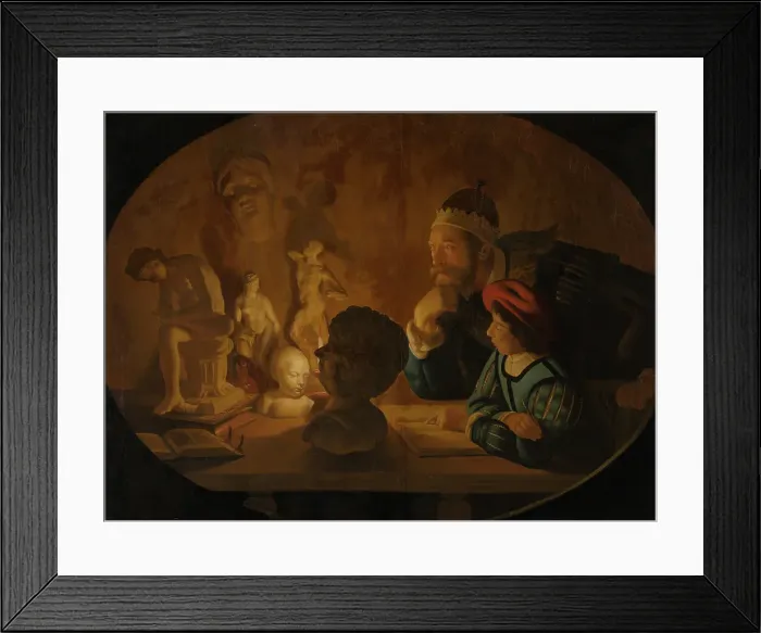 Framed Print : The Drawing Lesson. Creator: Jan ter Borch