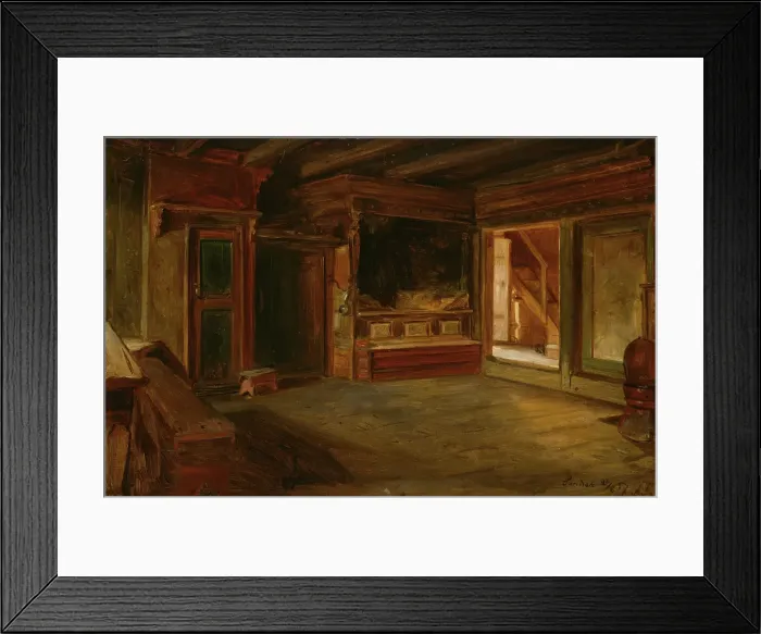 Framed Print : Farm Interior from Sandak, 1857. Creator: Adolph Tidemand Framed Print : Farm Interior from Sandak, 1857. Creator: Adolph Tidemand