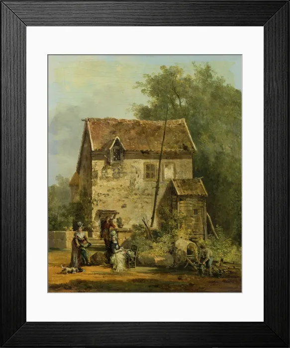 Framed Print : Elegant Company in a Garden. Creator: Louis Gabriel Moreau Framed Print : Elegant Company in a Garden. Creator: Louis Gabriel Moreau