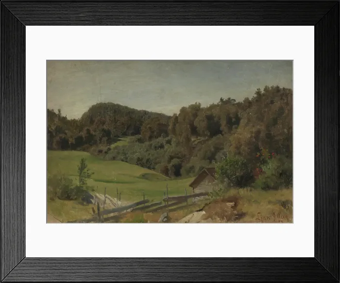 Framed Print : Landscape at Ljan, 1858. Creator: Hans Gude Framed Print : Landscape at Ljan, 1858. Creator: Hans Gude