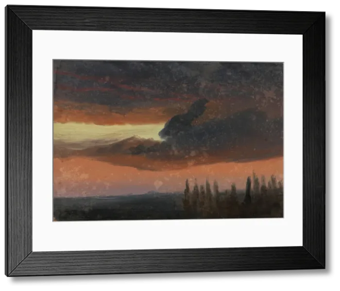 Framed Print : Cloud Study over Poplars, c1830-1879. Creator: Knud Baade Framed Print : Cloud Study over Poplars, c1830-1879. Creator: Knud Baade