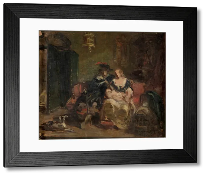 Framed Print : Domestic Scene, c1870s. Creator: Andre Plumot Framed Print : Domestic Scene, c1870s. Creator: Andre Plumot