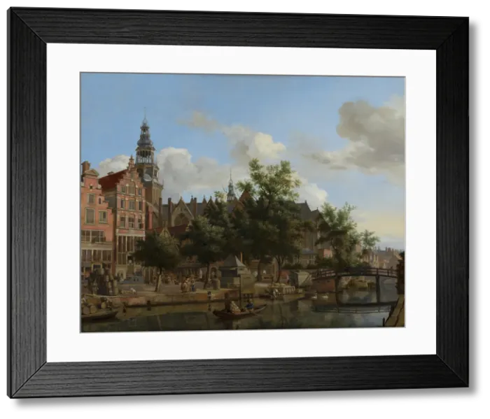 Framed Print : View of Oudezijds Voorburgwal with the Oude Kerk in Amsterdam. Creator: Jan van der Heyden Framed Print : View of Oudezijds Voorburgwal with the Oude Kerk in Amsterdam. Creator: Jan van der Heyden